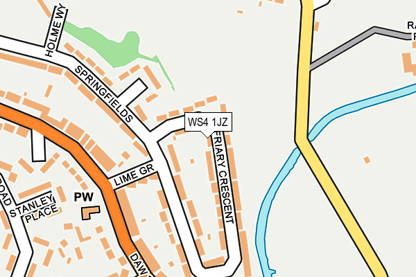 WS4 1JZ map - OS OpenMap – Local (Ordnance Survey)