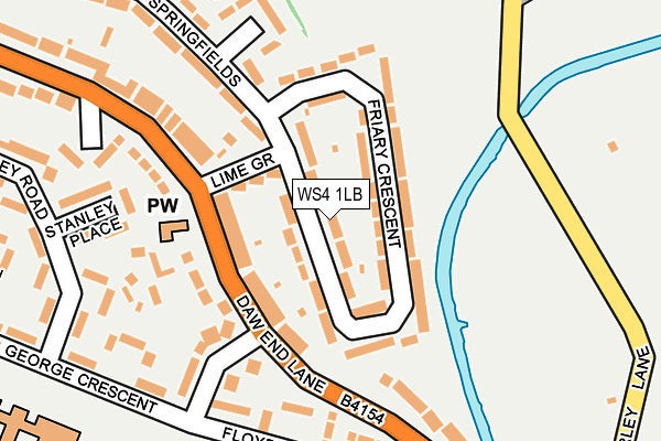 WS4 1LB map - OS OpenMap – Local (Ordnance Survey)