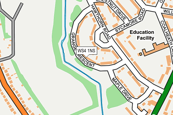 WS4 1NS map - OS OpenMap – Local (Ordnance Survey)