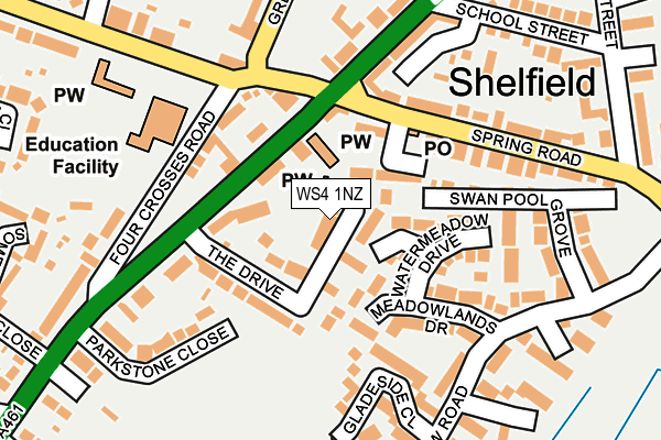 WS4 1NZ map - OS OpenMap – Local (Ordnance Survey)