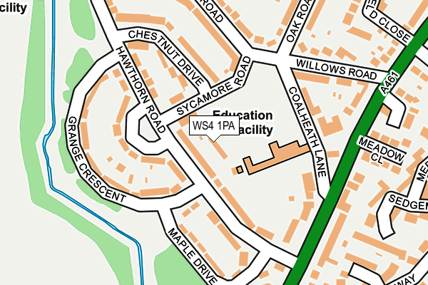 WS4 1PA map - OS OpenMap – Local (Ordnance Survey)
