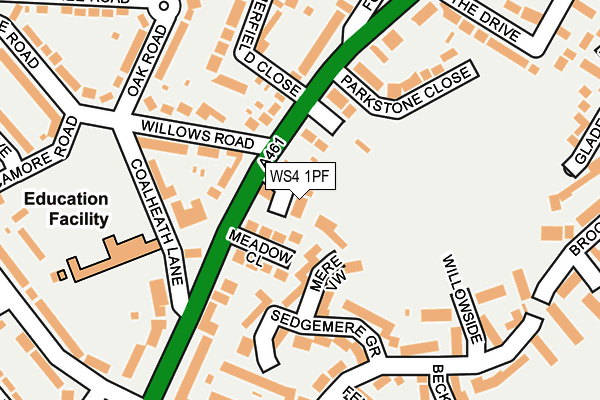 WS4 1PF map - OS OpenMap – Local (Ordnance Survey)