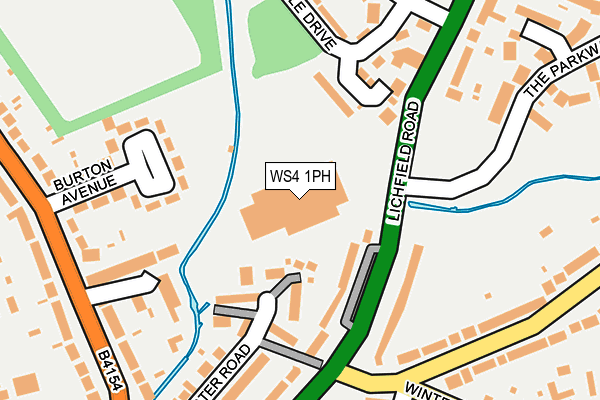 WS4 1PH map - OS OpenMap – Local (Ordnance Survey)