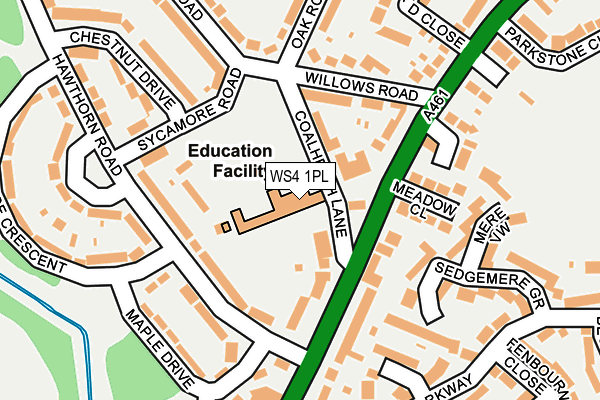 WS4 1PL map - OS OpenMap – Local (Ordnance Survey)