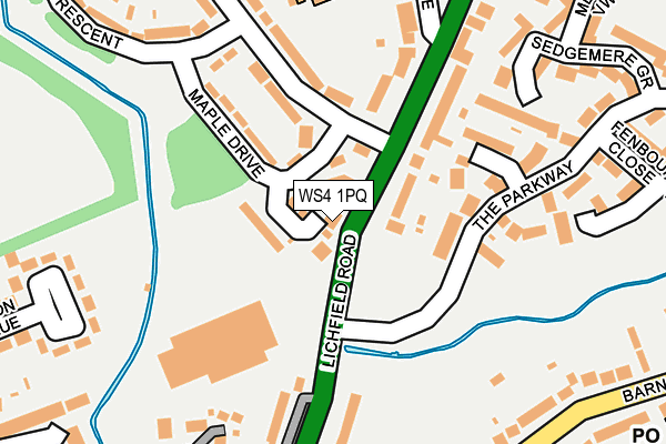 WS4 1PQ map - OS OpenMap – Local (Ordnance Survey)