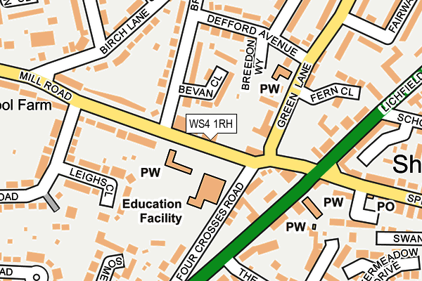 WS4 1RH map - OS OpenMap – Local (Ordnance Survey)