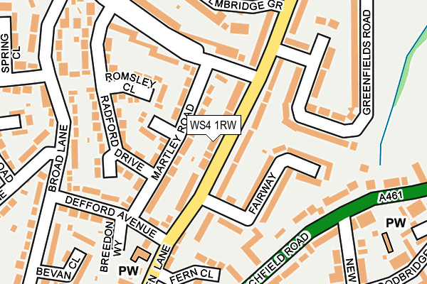 WS4 1RW map - OS OpenMap – Local (Ordnance Survey)