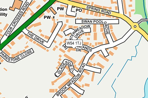 WS4 1TJ map - OS OpenMap – Local (Ordnance Survey)