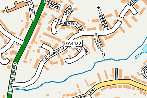 WS4 1XD map - OS OpenMap – Local (Ordnance Survey)