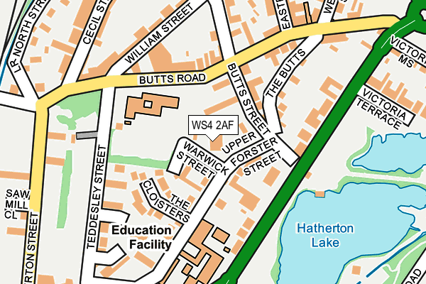 WS4 2AF map - OS OpenMap – Local (Ordnance Survey)