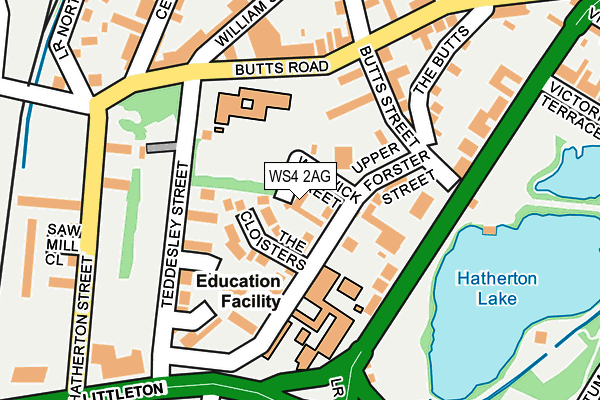 WS4 2AG map - OS OpenMap – Local (Ordnance Survey)