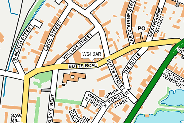 WS4 2AR map - OS OpenMap – Local (Ordnance Survey)