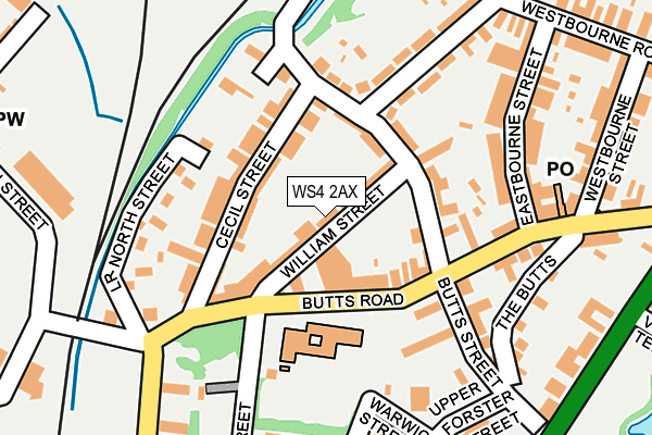 WS4 2AX map - OS OpenMap – Local (Ordnance Survey)