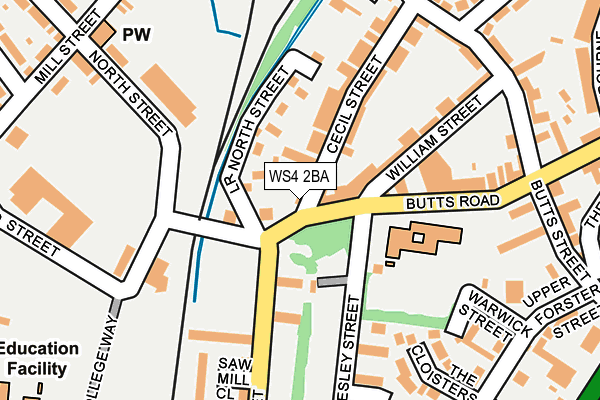 WS4 2BA map - OS OpenMap – Local (Ordnance Survey)