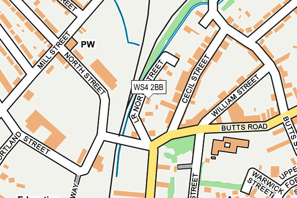 WS4 2BB map - OS OpenMap – Local (Ordnance Survey)