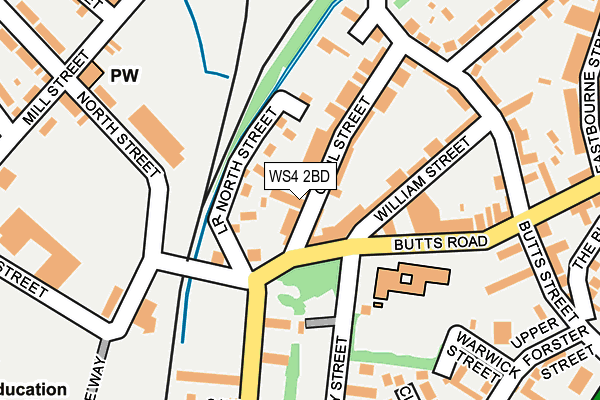 WS4 2BD map - OS OpenMap – Local (Ordnance Survey)