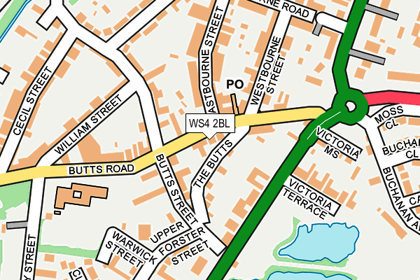 WS4 2BL map - OS OpenMap – Local (Ordnance Survey)