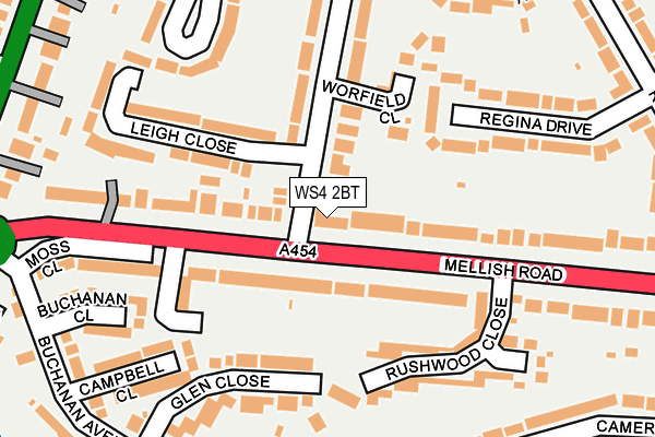 WS4 2BT map - OS OpenMap – Local (Ordnance Survey)