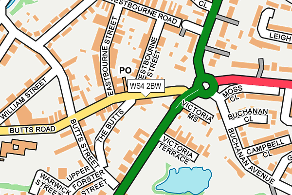 WS4 2BW map - OS OpenMap – Local (Ordnance Survey)