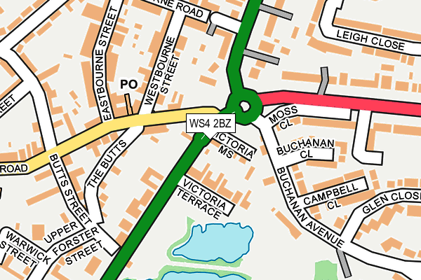 WS4 2BZ map - OS OpenMap – Local (Ordnance Survey)