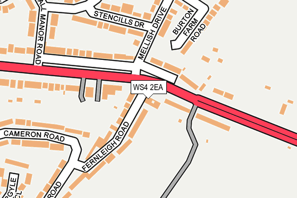 WS4 2EA map - OS OpenMap – Local (Ordnance Survey)