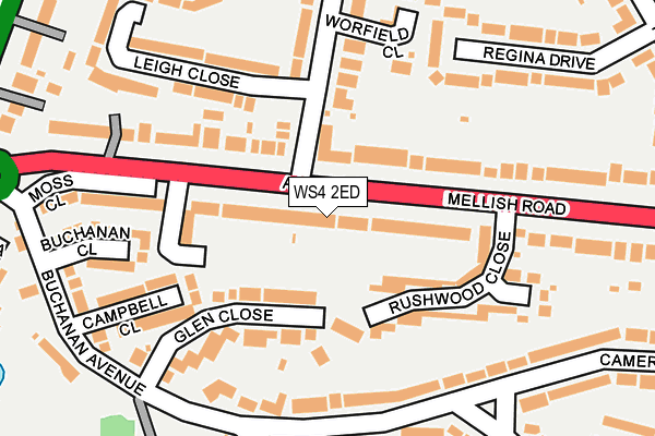 WS4 2ED map - OS OpenMap – Local (Ordnance Survey)