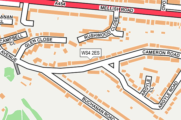 WS4 2ES map - OS OpenMap – Local (Ordnance Survey)