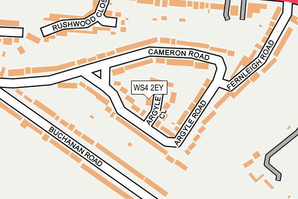 WS4 2EY map - OS OpenMap – Local (Ordnance Survey)