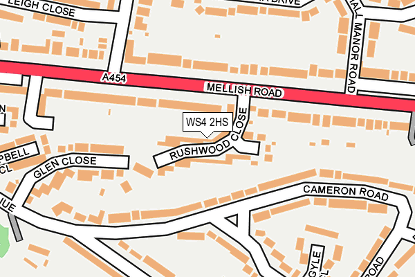 WS4 2HS map - OS OpenMap – Local (Ordnance Survey)