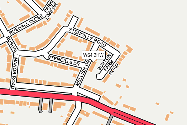 WS4 2HW map - OS OpenMap – Local (Ordnance Survey)