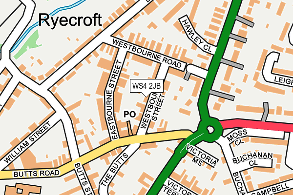 WS4 2JB map - OS OpenMap – Local (Ordnance Survey)