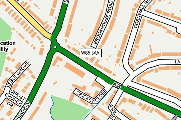 WS5 3AA map - OS OpenMap – Local (Ordnance Survey)