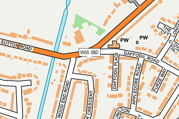 WS5 3BD map - OS OpenMap – Local (Ordnance Survey)