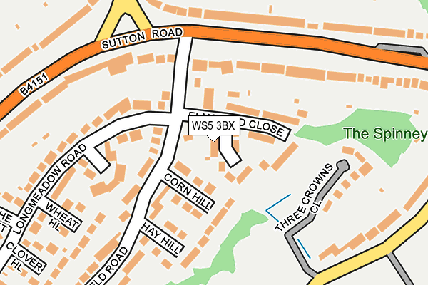 WS5 3BX map - OS OpenMap – Local (Ordnance Survey)