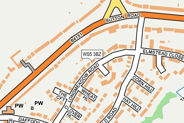 WS5 3BZ map - OS OpenMap – Local (Ordnance Survey)