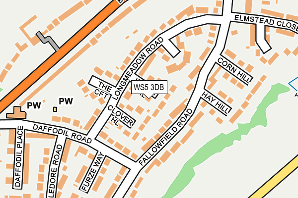 WS5 3DB map - OS OpenMap – Local (Ordnance Survey)