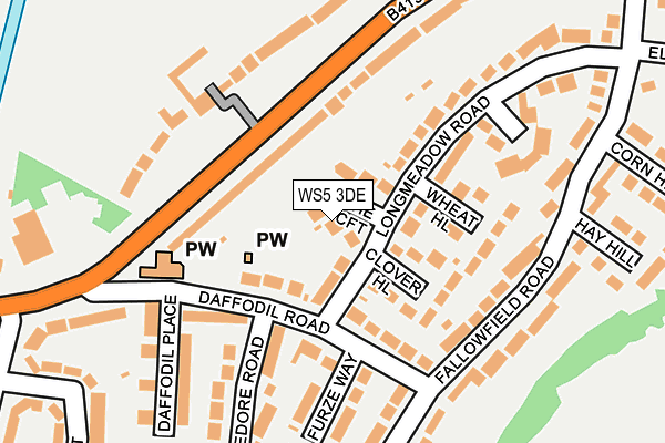 WS5 3DE map - OS OpenMap – Local (Ordnance Survey)