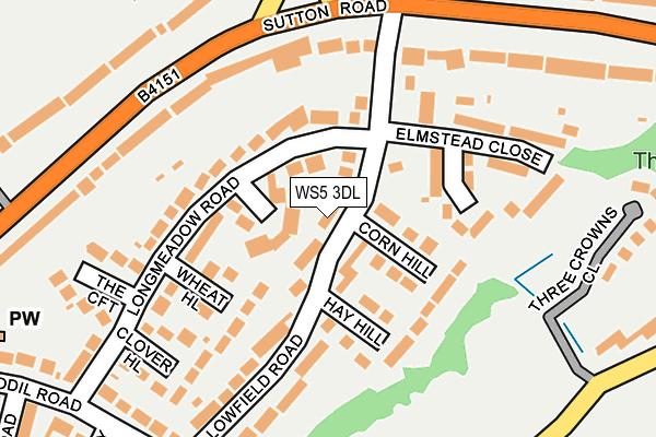 WS5 3DL map - OS OpenMap – Local (Ordnance Survey)