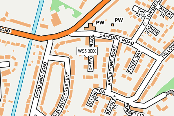 WS5 3DX map - OS OpenMap – Local (Ordnance Survey)