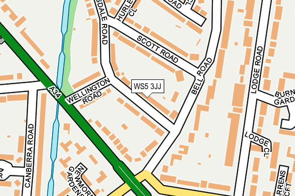 WS5 3JJ map - OS OpenMap – Local (Ordnance Survey)