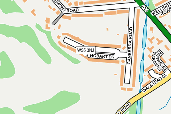 WS5 3NJ map - OS OpenMap – Local (Ordnance Survey)