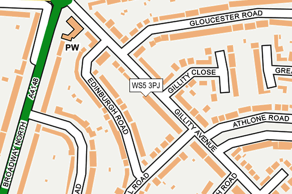 WS5 3PJ map - OS OpenMap – Local (Ordnance Survey)