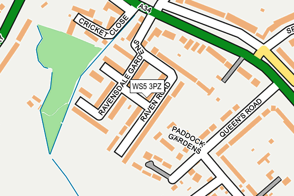 WS5 3PZ map - OS OpenMap – Local (Ordnance Survey)