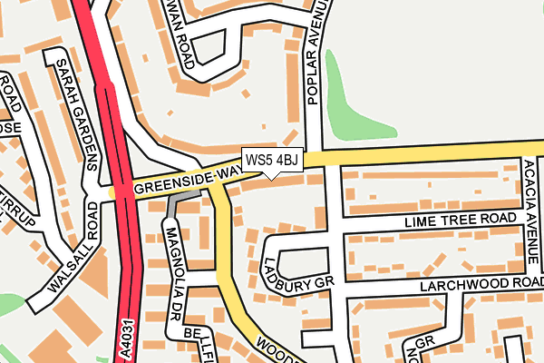 WS5 4BJ map - OS OpenMap – Local (Ordnance Survey)