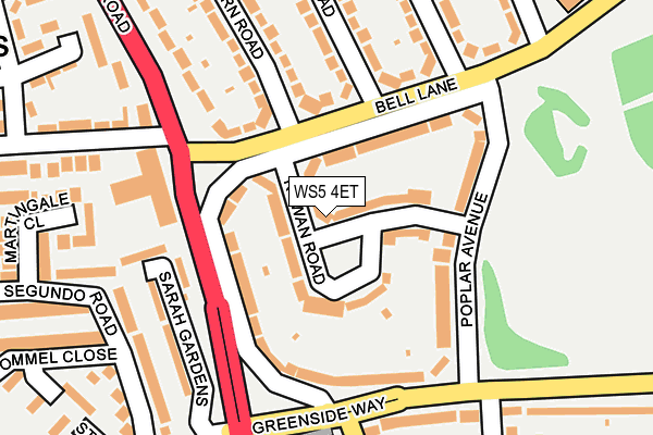WS5 4ET map - OS OpenMap – Local (Ordnance Survey)