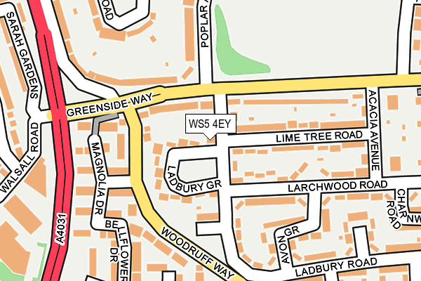 WS5 4EY map - OS OpenMap – Local (Ordnance Survey)