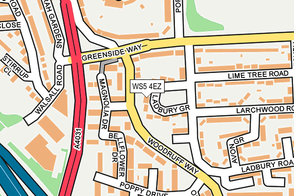 WS5 4EZ map - OS OpenMap – Local (Ordnance Survey)