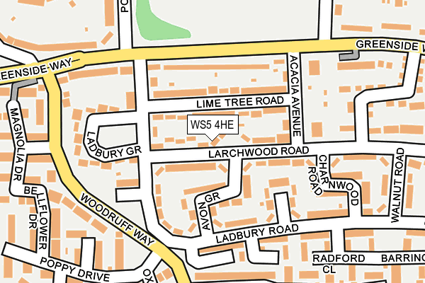 WS5 4HE map - OS OpenMap – Local (Ordnance Survey)