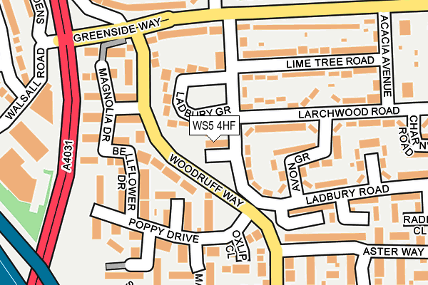 WS5 4HF map - OS OpenMap – Local (Ordnance Survey)