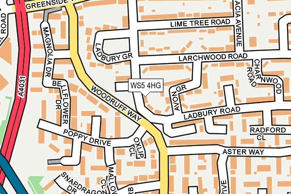 WS5 4HG map - OS OpenMap – Local (Ordnance Survey)